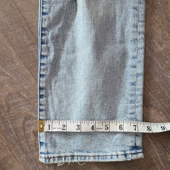 Express US Womens 6R Light Wash Distressed Straight Ankle Jeans High Rise NEW - Picture 11 of 12